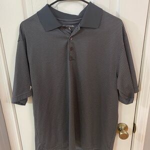 Antigua Men's Charcoal Striped Polo‎